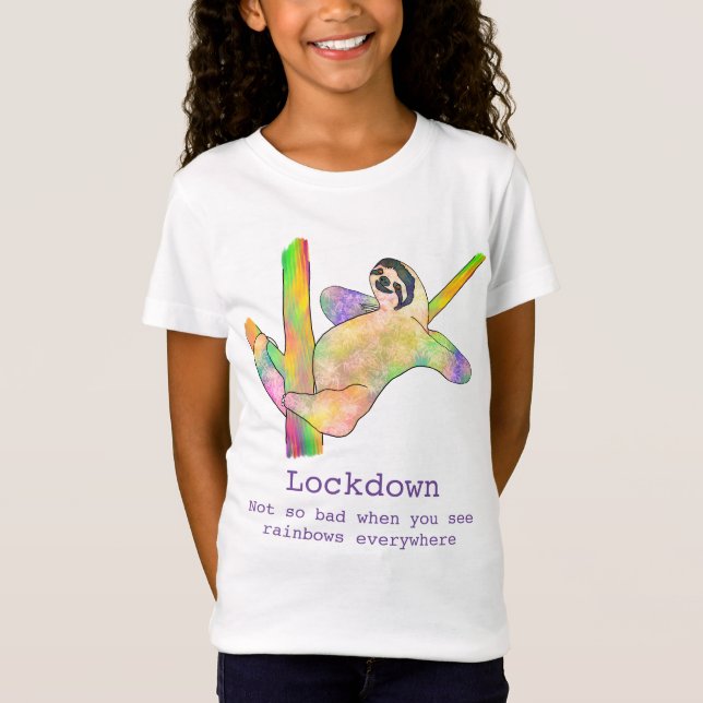 Rainbow Lockdown Slots Niedliche Farbenfrohe Tiera T-Shirt (Vorderseite)