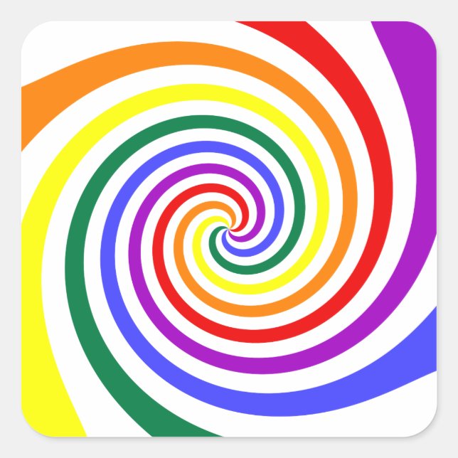 Rainbow Lollipop Quadratischer Aufkleber (Vorderseite)