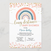 Rainbow Long Distance Baby Shower Einladung