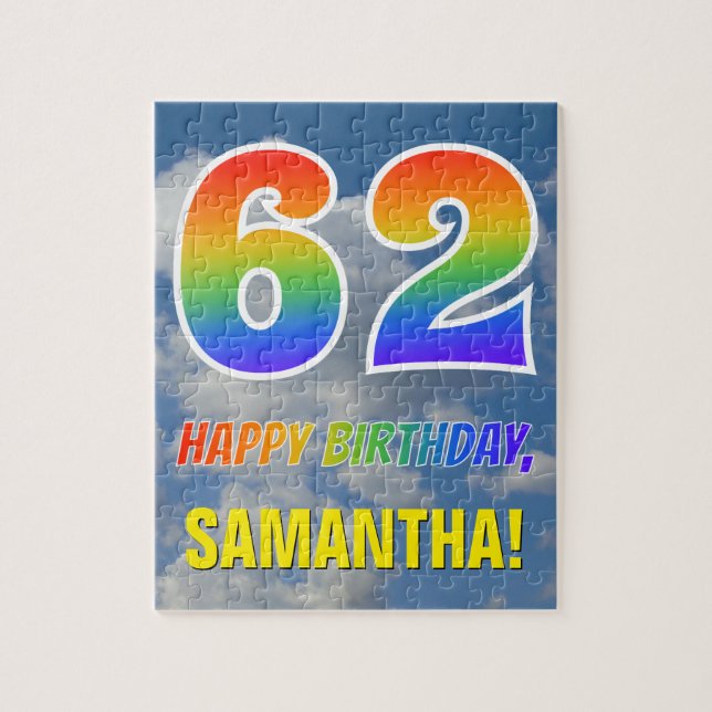 Rainbow Look "62" & "HAPPY BIRTHDAY", Cloudy Sky (Vertikal)