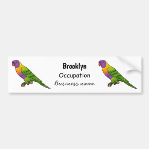 Rainbow lorikeet bird cartoon illustration  autoaufkleber