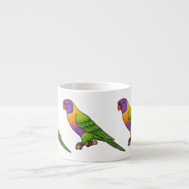 Rainbow-Lorikeet-Cartoon Espressotasse (Vorderseite)