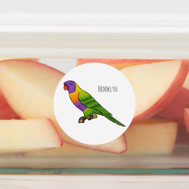 Rainbow-Lorikeet-Cartoon Etiketten (Befestigt)