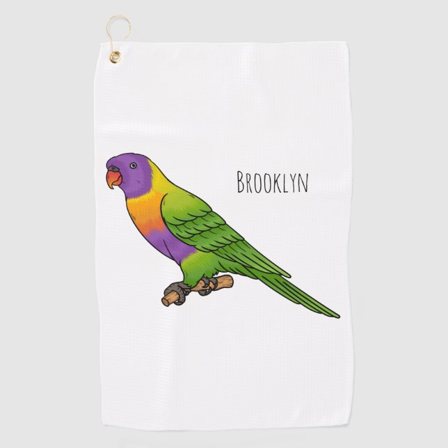 Rainbow-Lorikeet-Cartoon Golfhandtuch (Vorderseite)