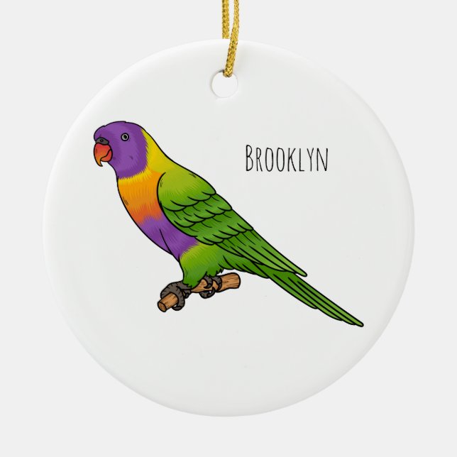 Rainbow-Lorikeet-Cartoon  Keramik Ornament (Vorne)