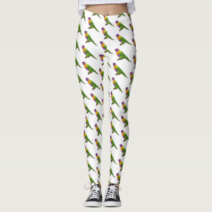 Rainbow-Lorikeet-Cartoon Leggings