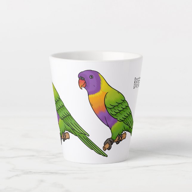 Rainbow-Lorikeet-Cartoon Milchtasse (Vorderseite)