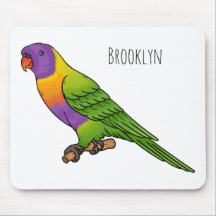 Rainbow-Lorikeet-Cartoon Mousepad