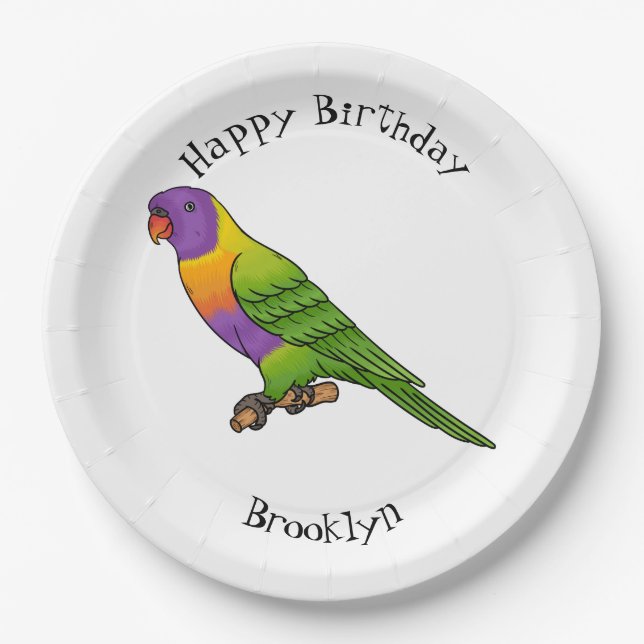 Rainbow-Lorikeet-Cartoon Pappteller (Vorderseite)