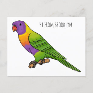 Rainbow-Lorikeet-Cartoon Postkarte