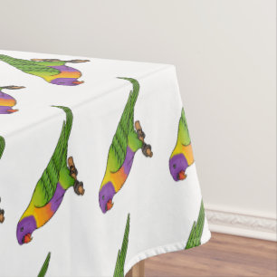 Rainbow-Lorikeet-Cartoon Tischdecke