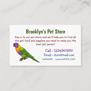 Rainbow-Lorikeet-Cartoon Visitenkarte
