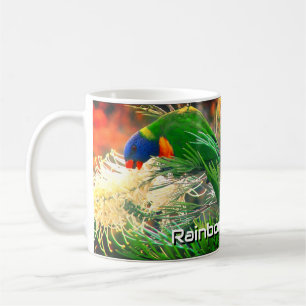 Rainbow Lorikeet Floral Nature Foto Kaffeetasse