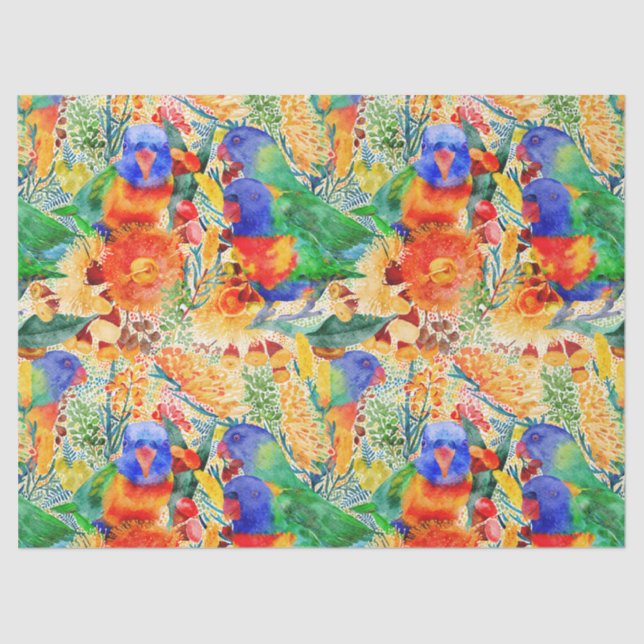 Rainbow Lorikeet Garden Seidenpapier (Vorderseite)