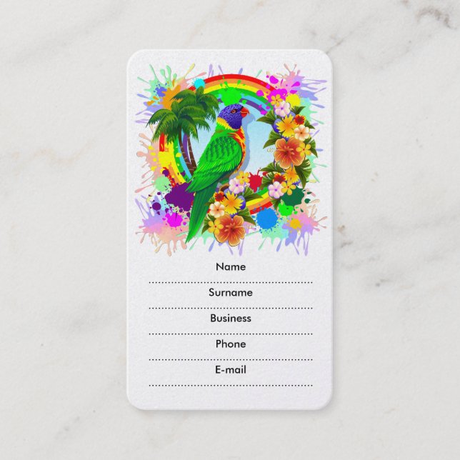 Rainbow Lorikeet Parrot Business Cards Visitenkarte (Vorderseite)