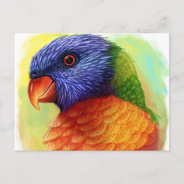 Rainbow-Lorikeet Postkarte (Vorderseite)