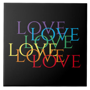 RAINBOW LOVE 6"X6" Carreaux en céramique noir