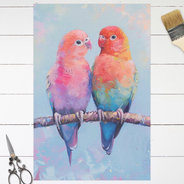 Rainbow Love Birds Decoupage Seidenpapier (Von Creator hochgeladen)