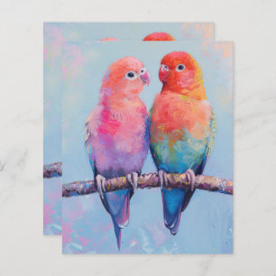 Rainbow Love Birds Scrapbook Paper