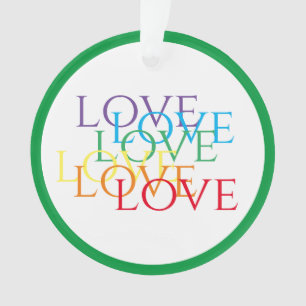 RAINBOW LOVE Cercle acrylique Ornement - Vert