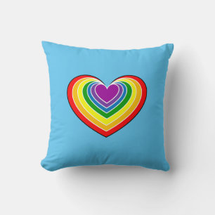 Rainbow Love Coeur Jeter oreiller
