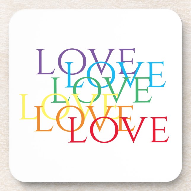 RAINBOW LOVE Dessous de verre en plastique dur (Devant)