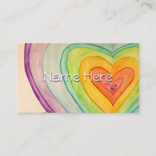 Rainbow Love Hearts Art Carte de visite