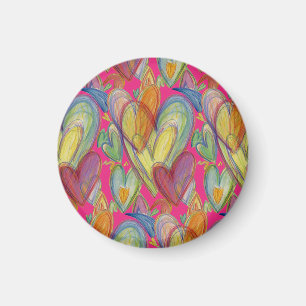 Rainbow Love Hearts Inspirational Fridge Magnet