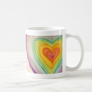 Rainbow Love Hearve Art Coffee Mug Cup