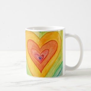 Rainbow Love Hearve Art Coffee Mug Cup