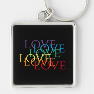 RAINBOW LOVE II Porte-clés carré Premium