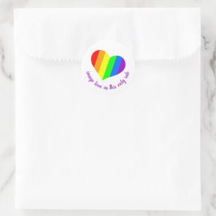 Rainbow Lover Hearts Runder Aufkleber