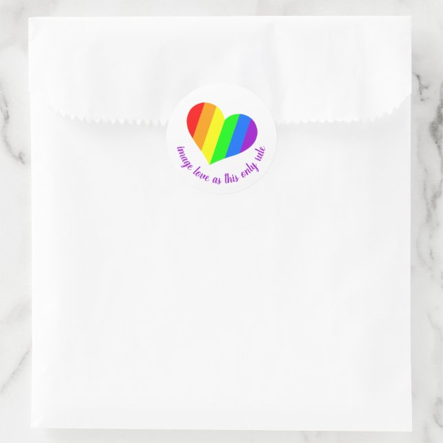 Rainbow Lover Hearts Runder Aufkleber (Tasche)