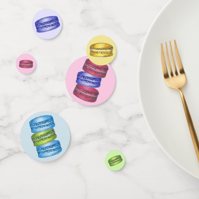 Rainbow Macaron Cookies Französisches Konditorgebä Konfetti (Gruppe)