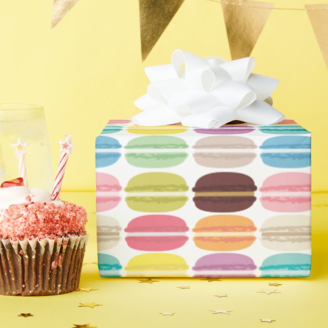 Rainbow Macarons Muster Geschenkpapier (Geburtstagsparty)