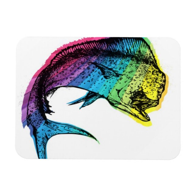 Rainbow Mahi Mahi Magnet (Horizontal)