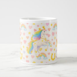 Rainbow-Mähne-Pferde-Kaffeetasse — Cooper & Cody Jumbo-Tasse