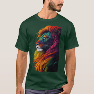 "Rainbow Majesty - Lion Art Tee" T-shirt