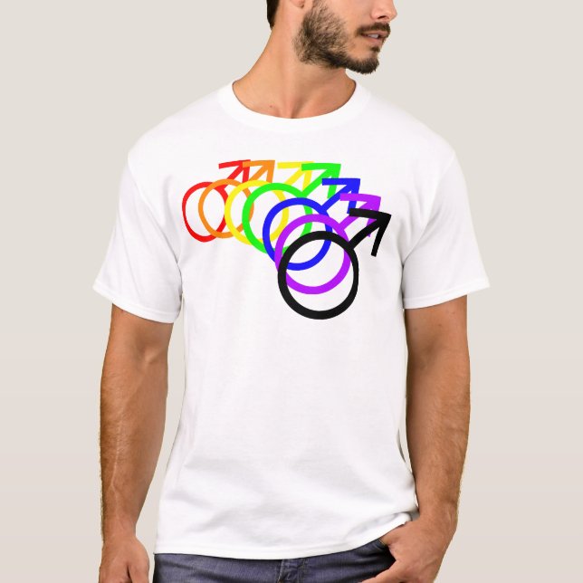 Rainbow Male Symbole T-Shirt (Vorderseite)