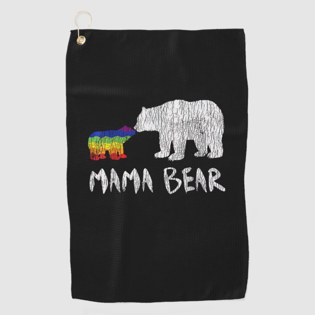 Rainbow Mama Bear Love Support Prix Golfhandtuch (Vorderseite)
