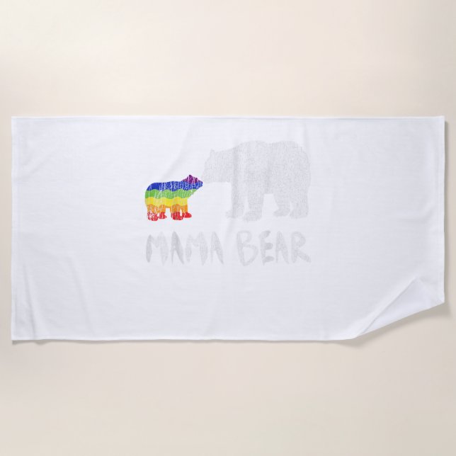 Rainbow Mama Bear Love Support Prix Strandtuch (Vorderseite)