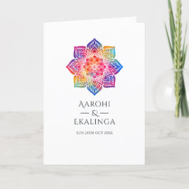 Rainbow Mandala Indian Wedding Programm