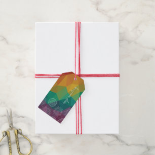 Rainbow mandala moderne ombre gift tags geschenkanhänger