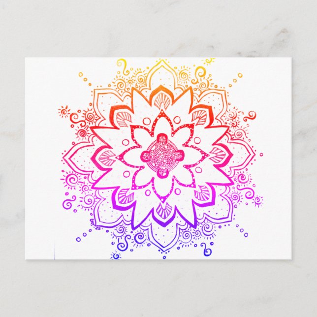 Rainbow Mandala Postkarte (Vorderseite)