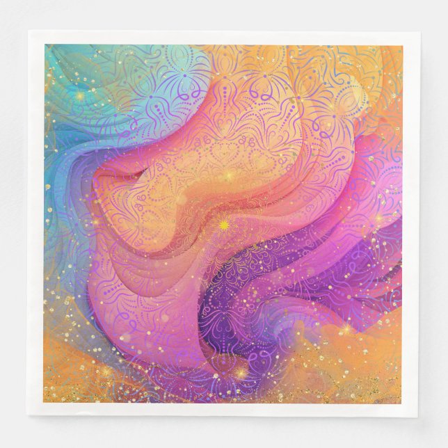 Rainbow Mandala Serviette (Vorderseite)