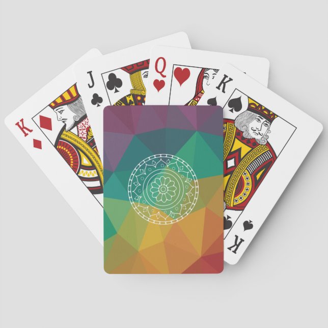 Rainbow Mandala Spielkarten (Rückseite)