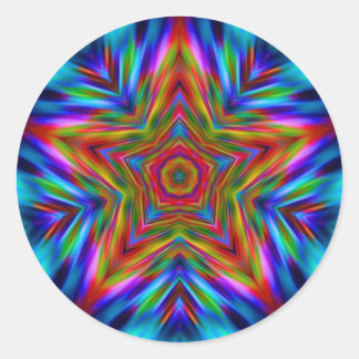 Rainbow Mandala Star Fraktal Decal Sticker