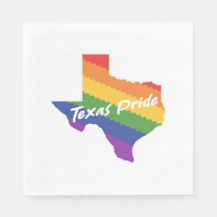 Rainbow Map Texas Design für stolze LGBT+ Texaner Serviette