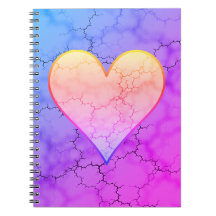 Rainbow Marble Heart Notebook