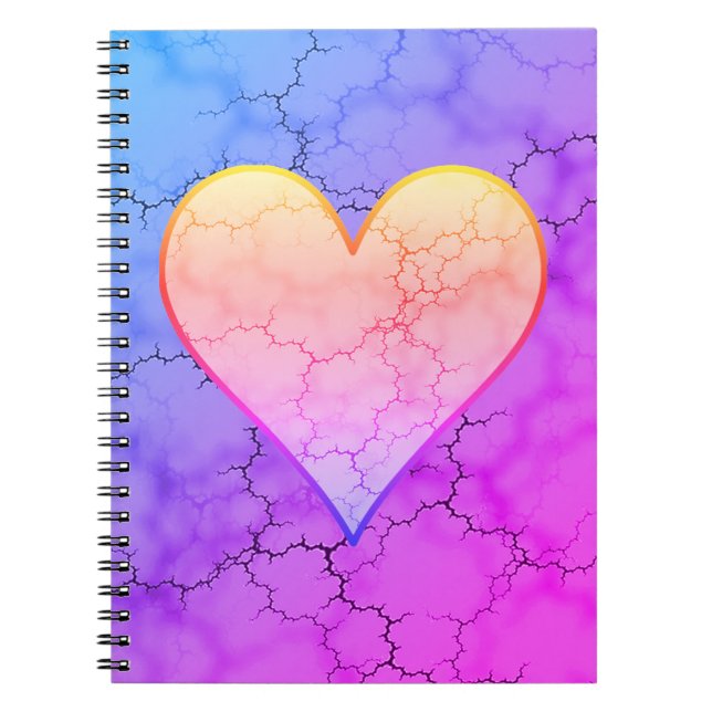 Rainbow Marble Heart Notebook Notizblock (Vorderseite)